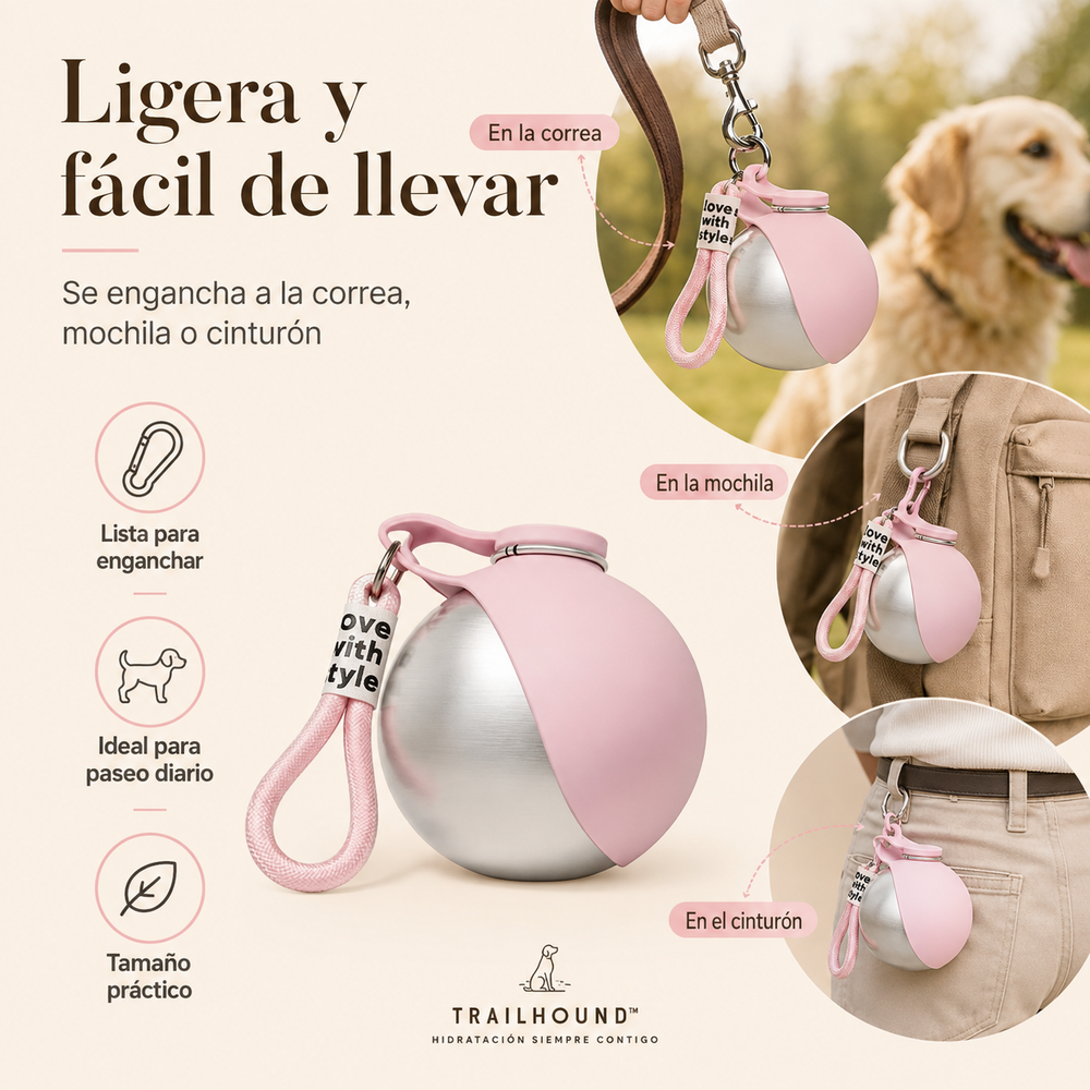 Botella de agua y cuenco isotérmicos para perros